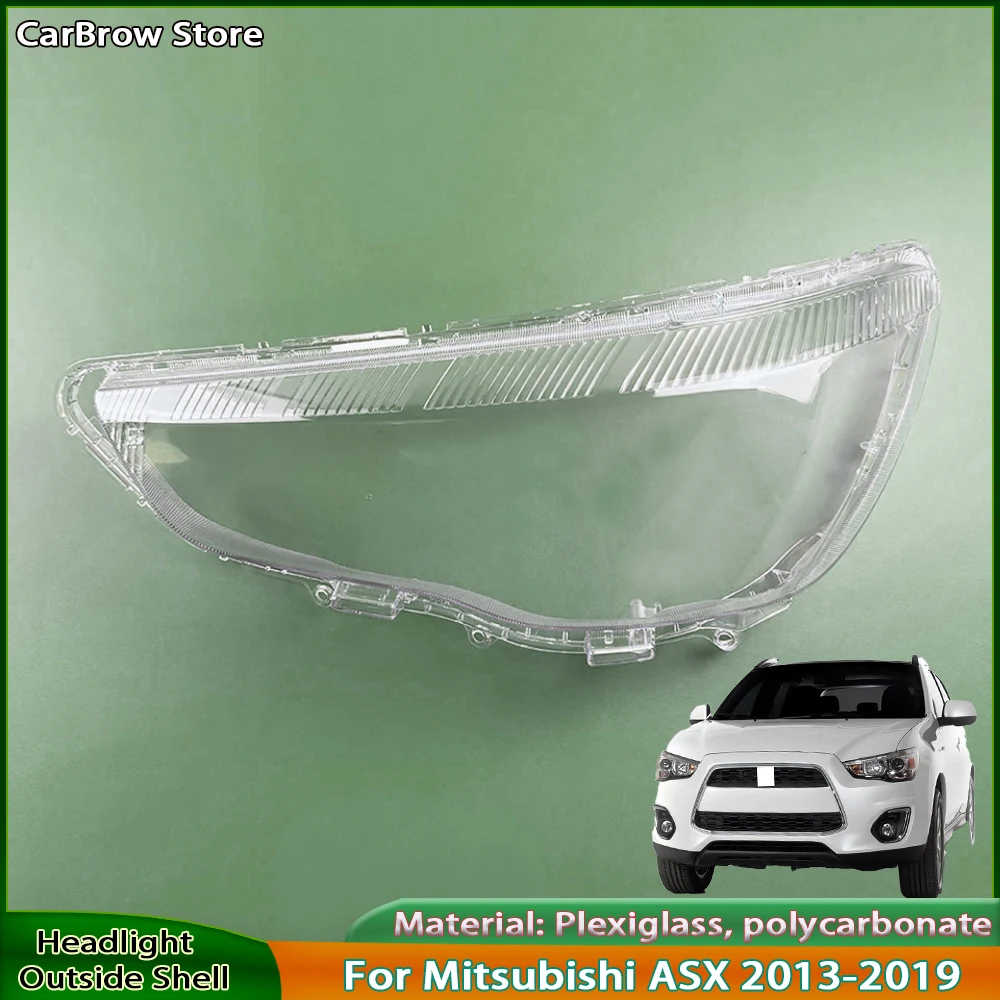 

For Mitsubishi ASX 2013 2014 2015 2016 2017 Car Front Headlight Cover Lens Headlamps Transparent Lampshad Lamp Shell Masks