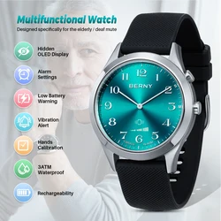 BERNY Analogue Vibrating Watch Multifunctional Elderly medication reminder for elderly/deaf Watch for hearing impaired Watches