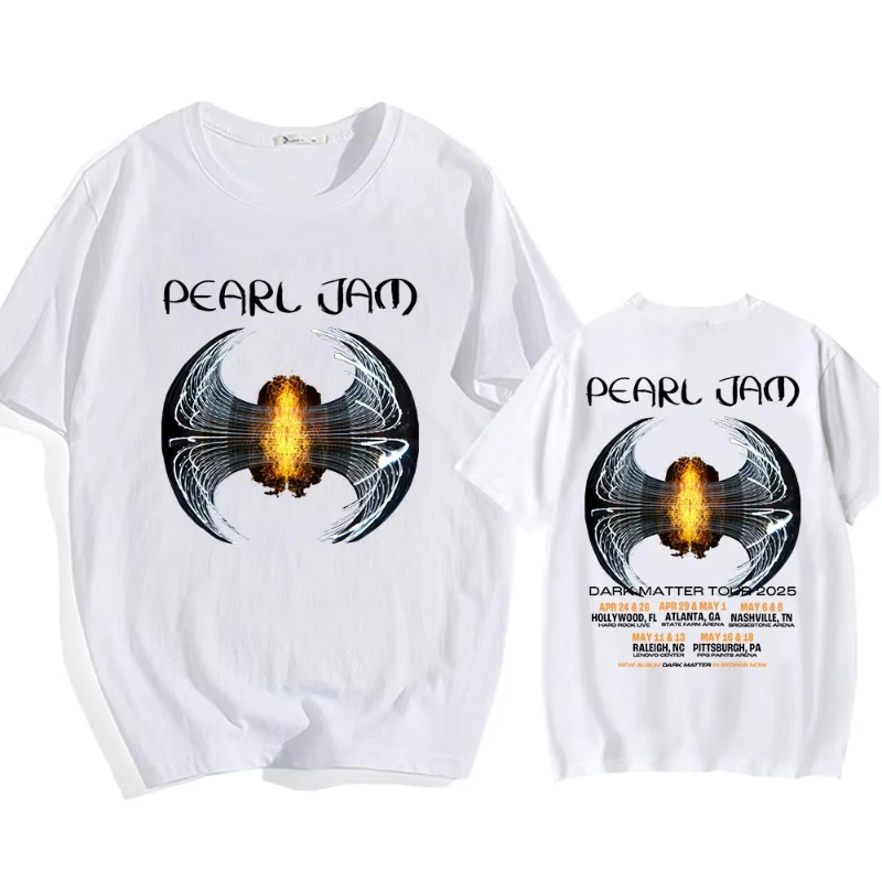 

Футболка Dark Matter Tour 2025 с жемчужным джемом, хлопковые летние футболки с короткими рукавами, мягкая уличная одежда унисекс высокого качества, мужская/женская одежда