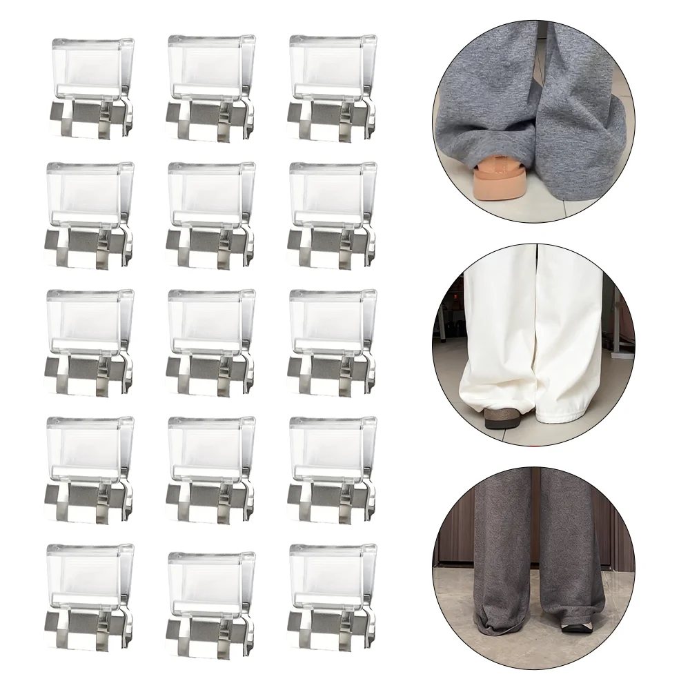 

1-20 шт. съемных невидимых противоскользящих зажимов для подгибки брюк, для мгновенного укорачивания, прозрачные и декоративные