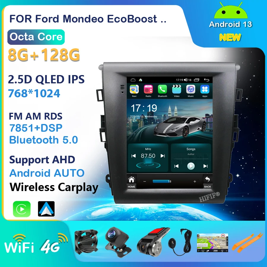 

2 din Android 13 Car Radio For Ford Mondeo EcoBoost 2013-2018 Multimedia Video 2Din 4G Navigation Carplay 10.4 inch Head Unit