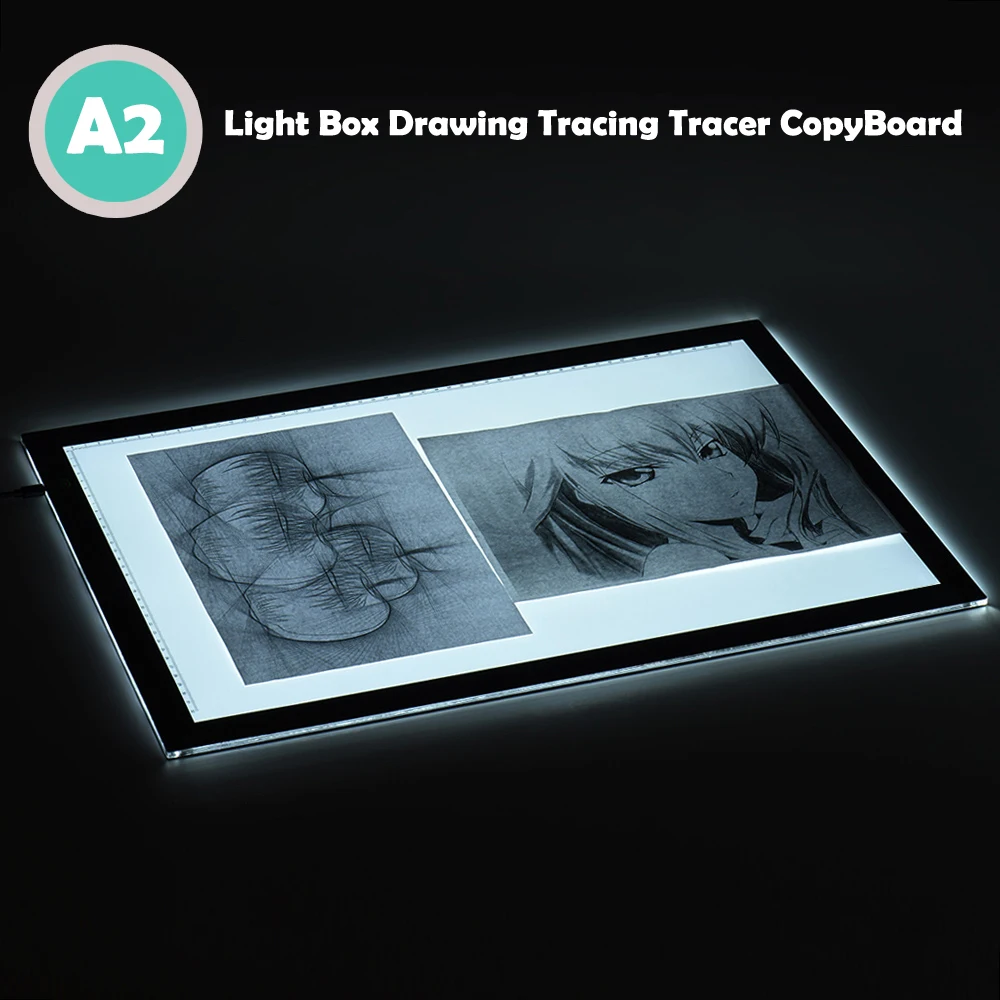 A2 LED Light Box Drawing Tracing Tracer Copy Board Table Pad Panel Copyboard with Memory Function Stepless Brightness Control