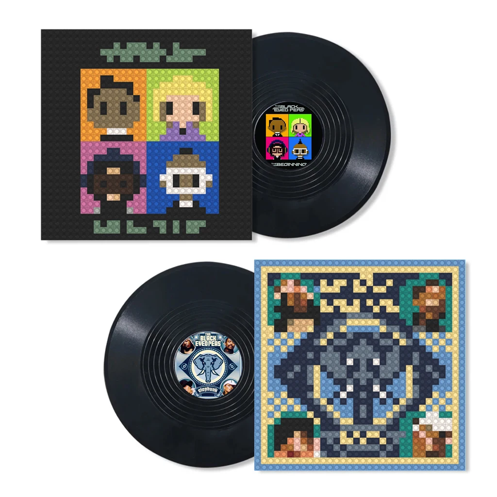 

Band B-black Eyed Peas Poster Wall Art Printed Album Cover Building Blocks Pixel Art Brick Painting DIY Home Wall Decor