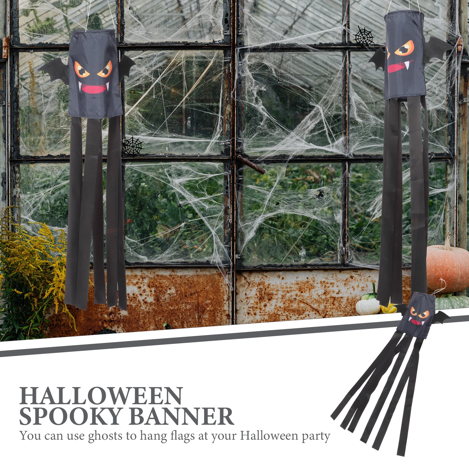 

2 Pcs Bat Wind Sack Halloween Outdoor Decoration Ghost Windsocks for Decorations Party Decorate Ornaments