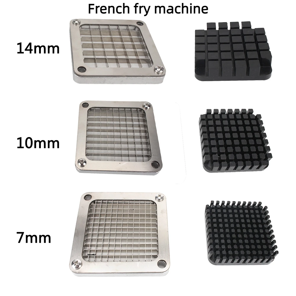Pommes-Maschinen-Zubehör, Chips-Schneider-Teile, Edelstahl + 3 Klingen, Pommes-Frites-Kartoffel-Chips-Schneider, Pommes-Frites-Schneider,