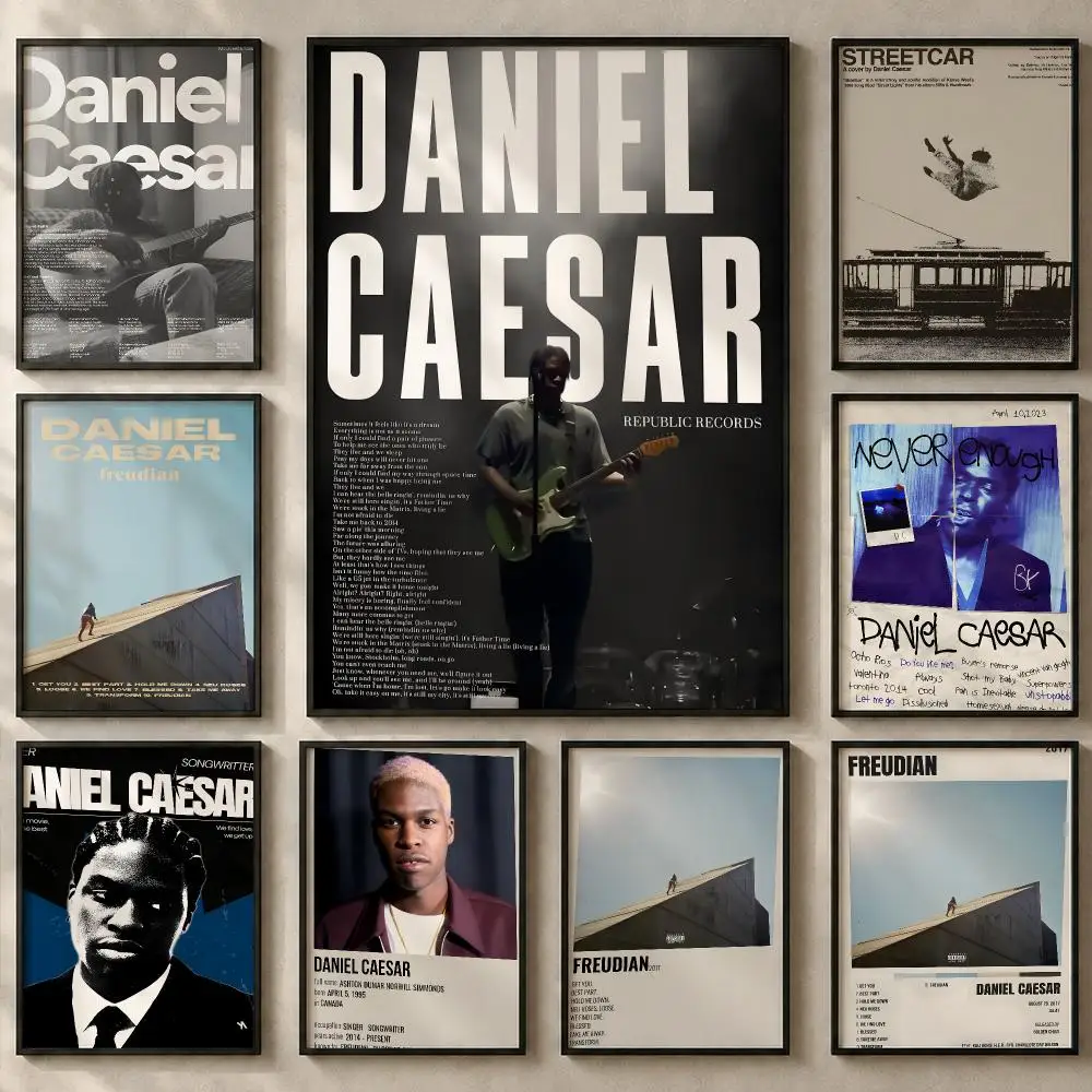 Singer D-Daniel CaesarS Poster Art  Self-Adhesive No Glue Residue Wall Sticker for Home Office Nursery