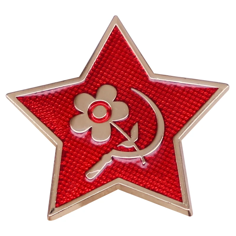 Red Army Crowned Soviet Federative Republic Enamel Pin Backpack Pins Sickle Flower Ussr Badge Brooch Jewelry Gifts