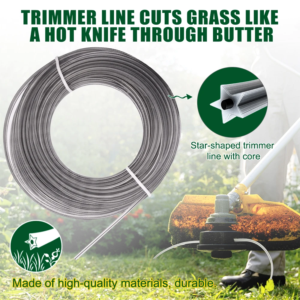 CMCP 2-4mm*15m Freischneider-Trimmerseil Pentagramm Nylon Mähfaden Trimmerleine Freischneider-Drahtseil Zubehör – Detail 4