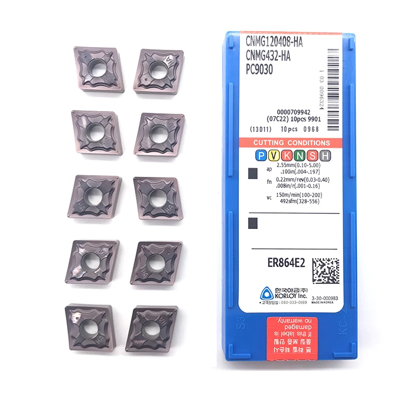 CNMG120404 CNMG120408 HA PC9030 카바이드 인서트, 스테인레스 스틸용 CNC 선반 공구, CNMG 금속 블레이드