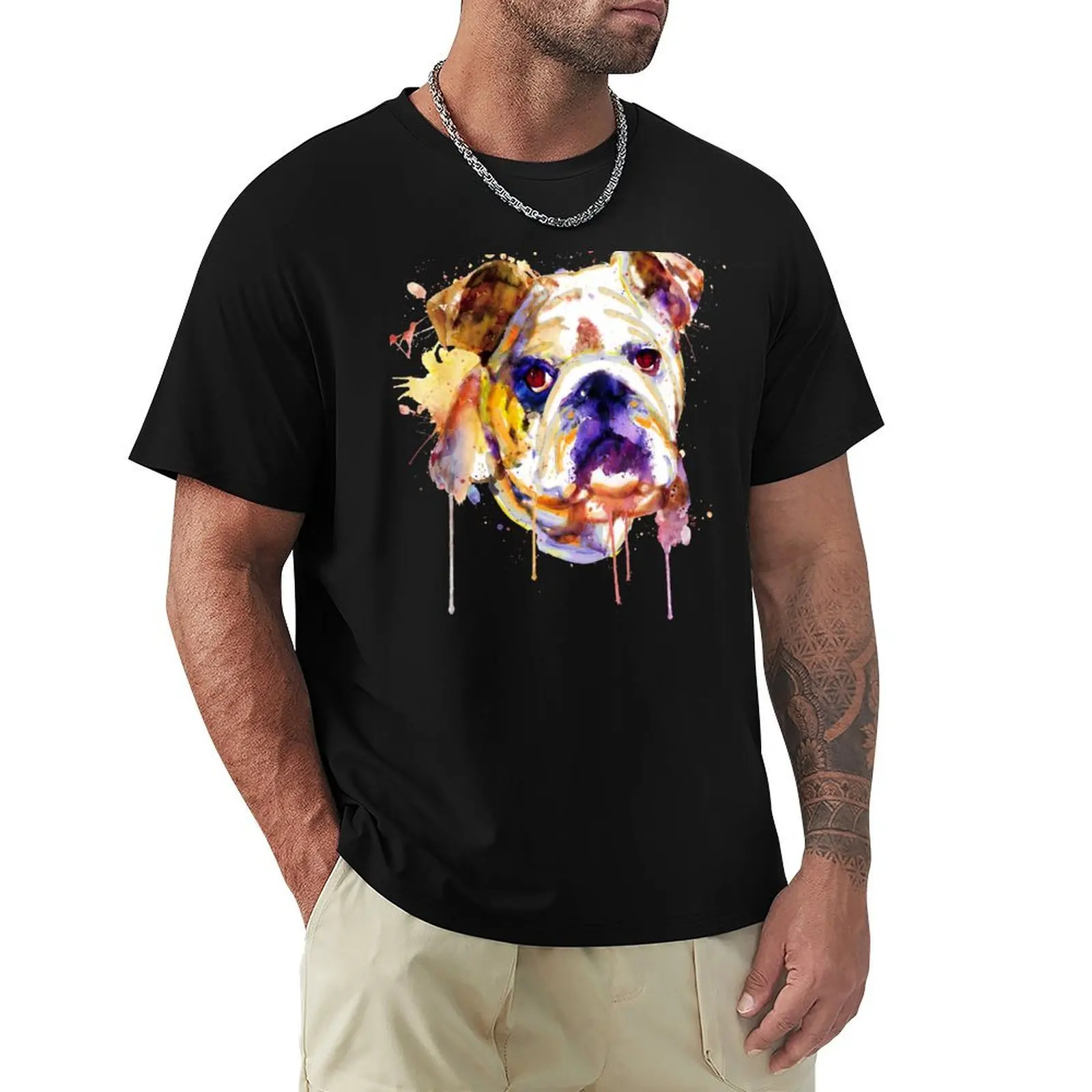 

English Bulldog Head T-Shirt summer top custom t shirt blacks fitted t shirts for men