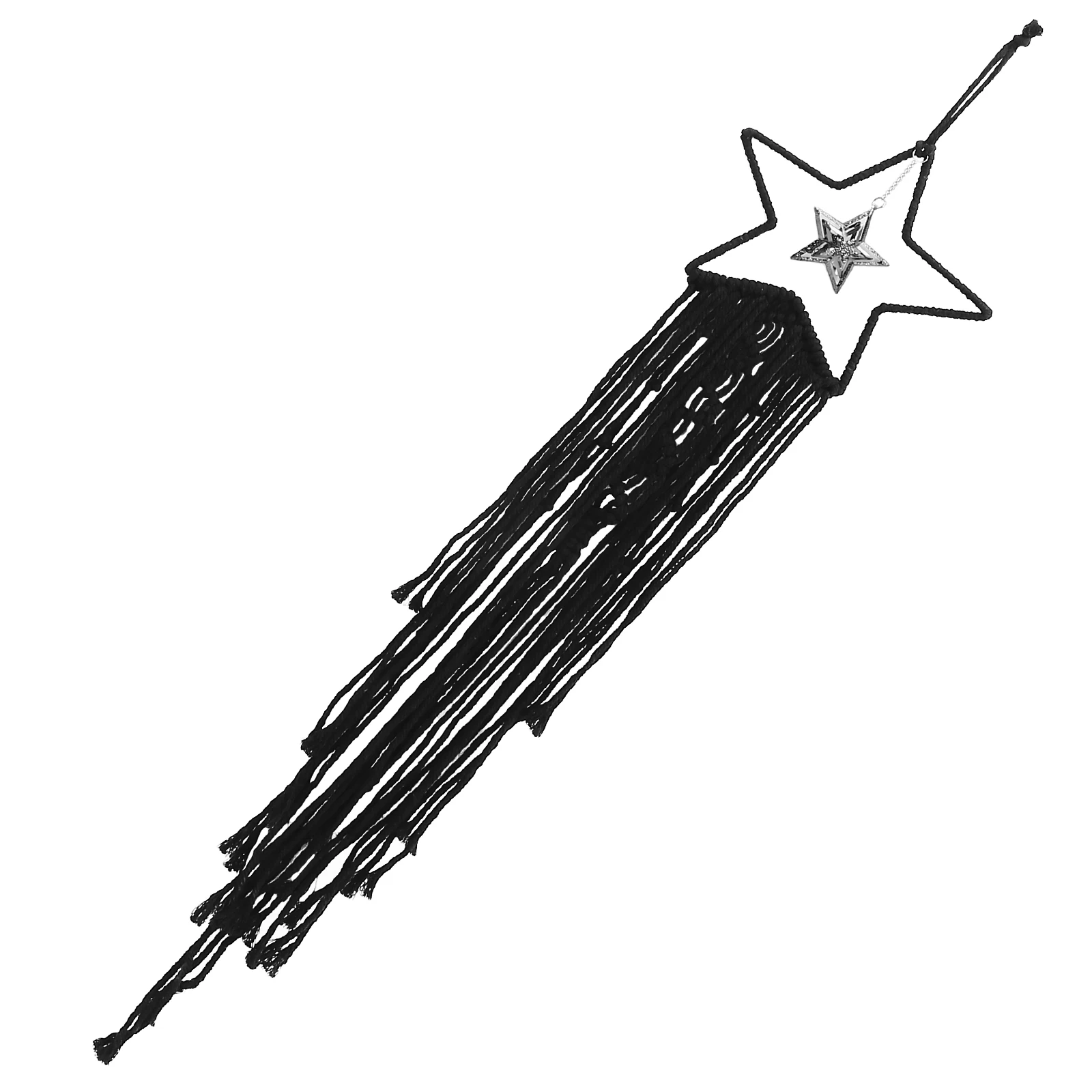 

Star Dreamcatcher Macrame Cotton Woven Wall Ornament Black Simple Elegant Hanging Home Decoration Bedroom Dorm