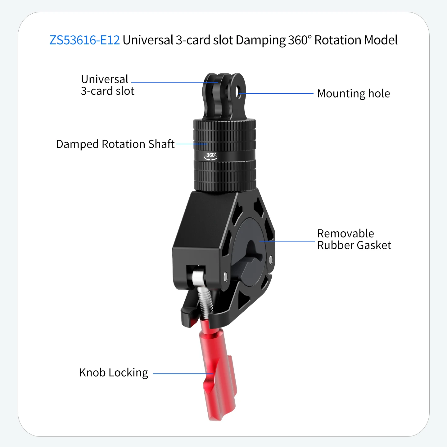 Für Gopro 13, für DJI Action OSMO 360 Fahrrad-Motorrad-Lenkerhalterung, Kamera-Schnellverschluss-Halterung, Insta360 X6 Ace Pro Halterung – Detail 14