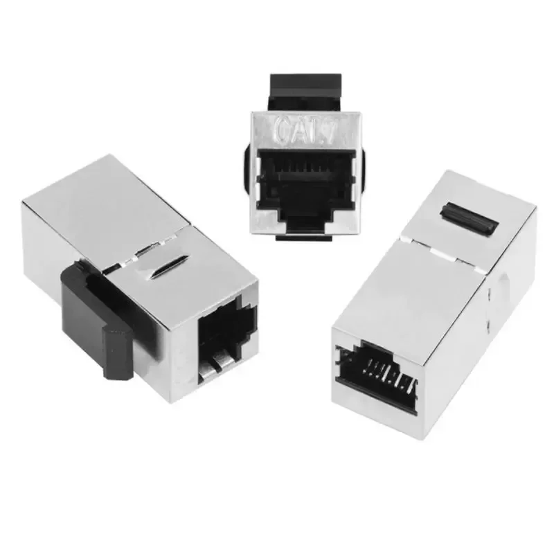 Female to Female Keystone Jack Module Straight Wall Plate Panel for CAT7 CAT6 RJ45 Network Cable Through Head Extension 10G