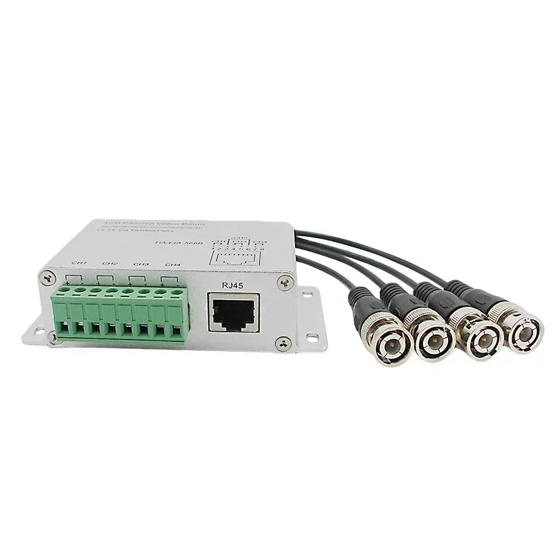 CCTV 4 قناة الارسال السلبي فيديو Balun BNC ذكر إلى UTP Rj45 Cat5 4 CH UTP نقل فيديو Balun لكابلات CCTV