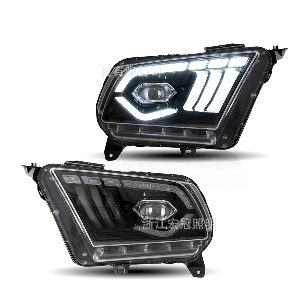 

Стайлинг автомобиля DRL дневные ходовые огни стример указатель поворота для Ford Mustang 2010-2014 светодиодные фары в сборе фара