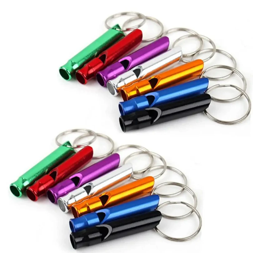 2 PCS Multifunction Whistle Portable Emergency Keychain Whistle Camping Hiking Outdoor Tools Self Defense Security Protection