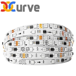 Taśma Led 5m WS2811 30/48/60/96/144 leds/m biała/czarna płytka PCB WS2811 1 sterowanie Ic 3 diody Led 5050 SMD kolor marzeń RGB adresowalne DC12V