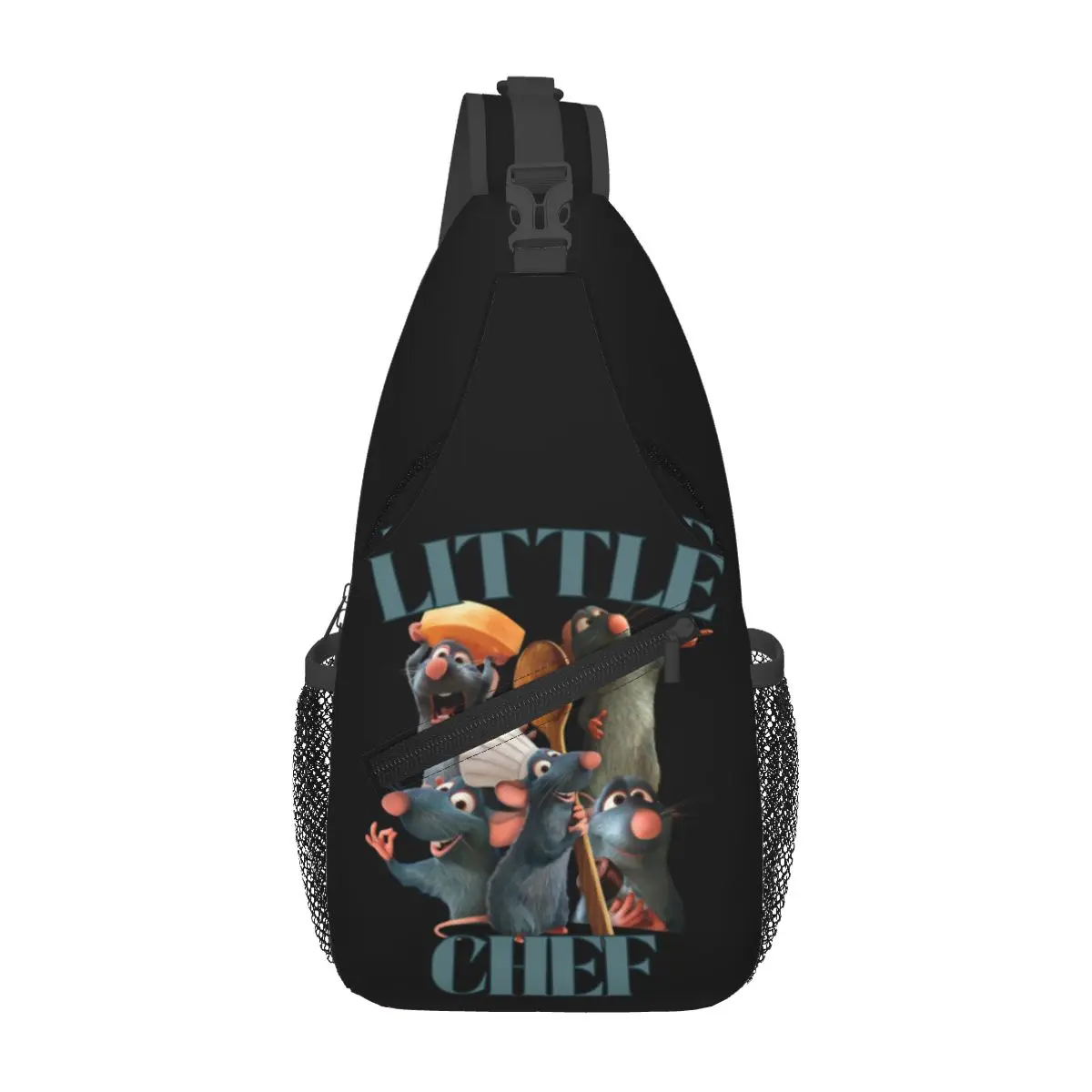 Custom Ratatouille Little Chef Remy Collage Sling Crossbody Backpack Water Resistant For Cycling Daypack Shoulder Backpack