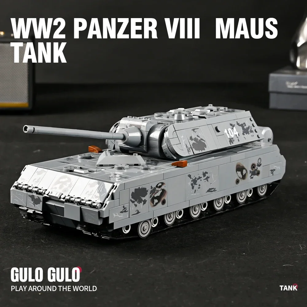 Militärische schwere panzer panzer viii maus bausteine deutsch ww2 soldat polizei armee waffen steine kinder spielzeug geschenke für erwachsene