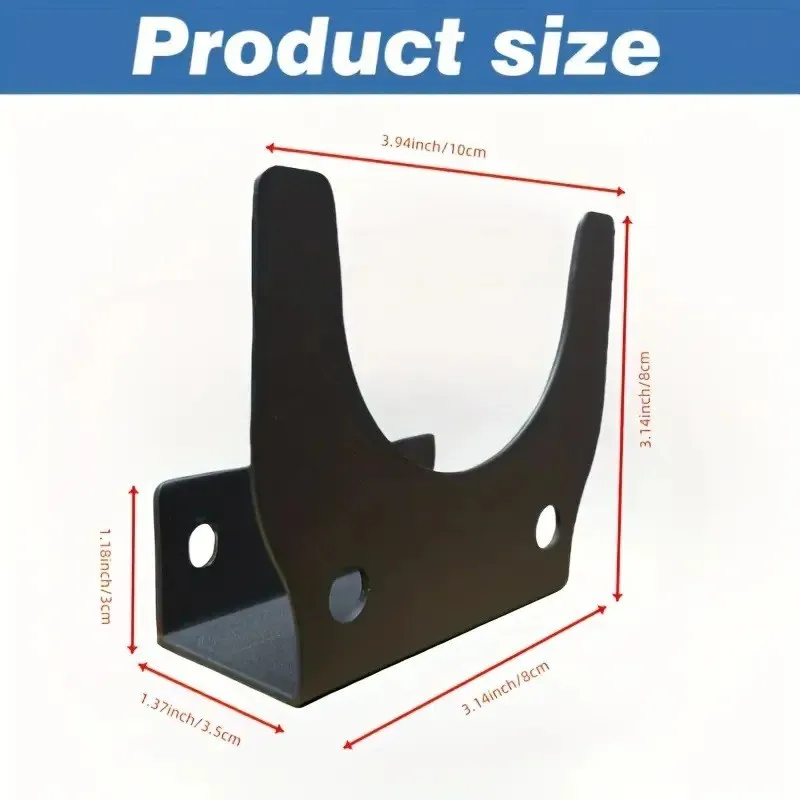 Metal Angle Grinder Holder Wall Mounted Storage Rack for 5-Inch Grinder or Polisher Tools, Black Bracket with Optional Screws image 3