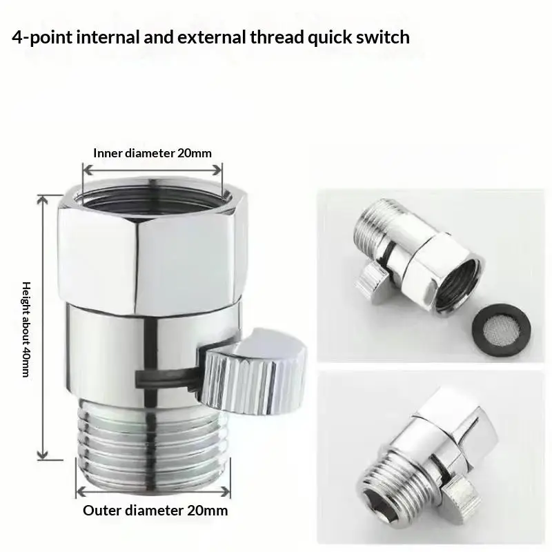 Shower Water Pressure Regulating Valve Straight Through Shut-off Angle Valve Easy Install for Home Shower Upgrade