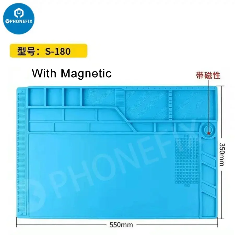 Multi-function Heat Insulation ESD Magnetic Silicone Pad Soldering Mat for Phone Motherboard Parts Repair Platform Hand DIY Tool