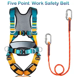 Full Body High Altitude Work Safety Harness Five-point Safety Belt Outdoor Climbing Training Work Construction Protect Equipment