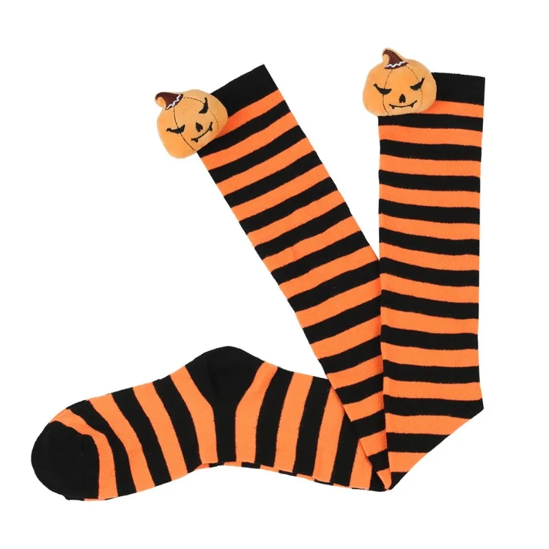 

Pumpkin Devil Halloween Doll Over Knee Socks Female European and American Party COS Plays Compression Thigh High Tube Socks