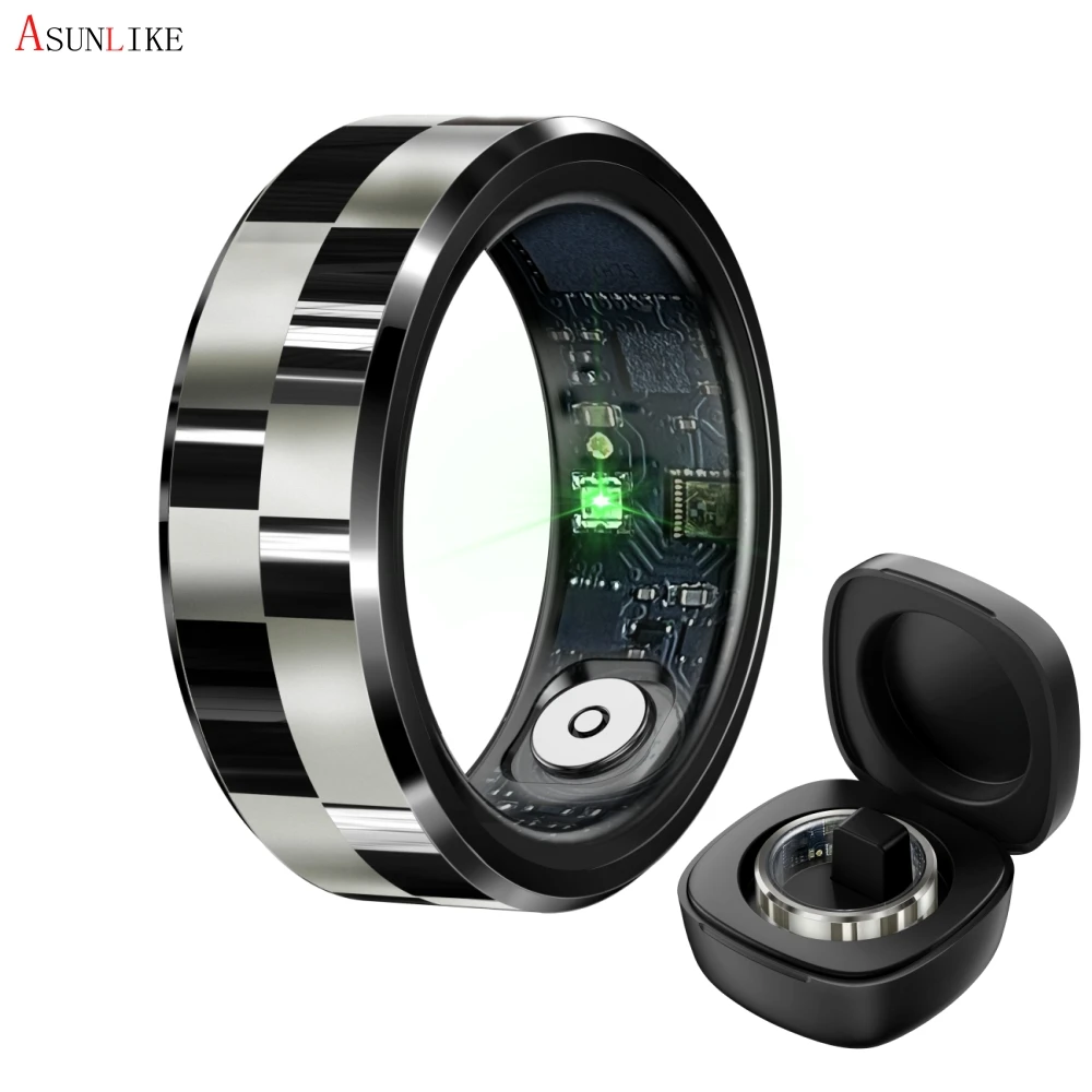 

New Fashion R9 Smart Ring Gesture Control Health Monitoring Stainless Steel 5ATM Waterproof Smart Ring for Men Women Android