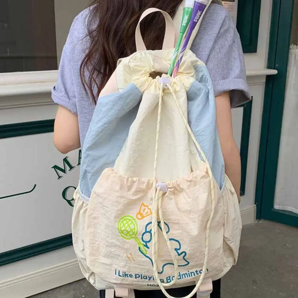 Cartoon Puppy Sport Racket Storage Backpack Lightweight Large Capacity Fitness Shoulder Bag Tote Bag Tennis