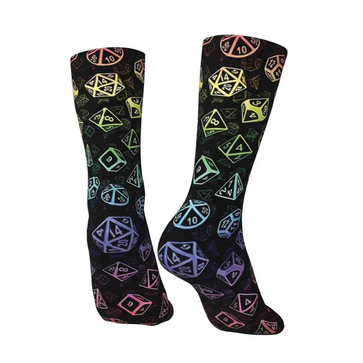 Rainbow Dice Socks for Women Men Unisex Running Happy Socks Novelty Street Style Crazy Sock