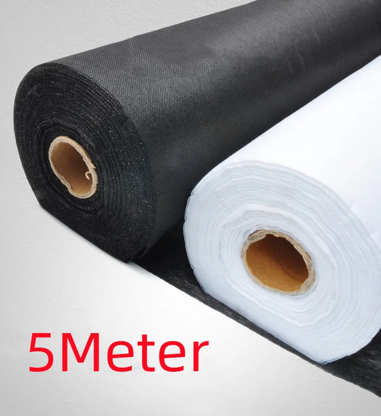 5 Meters White Black Interlinings High Quality Iron On Single-sided Adhesive Fabric Sewing Material Accessories For Garemets