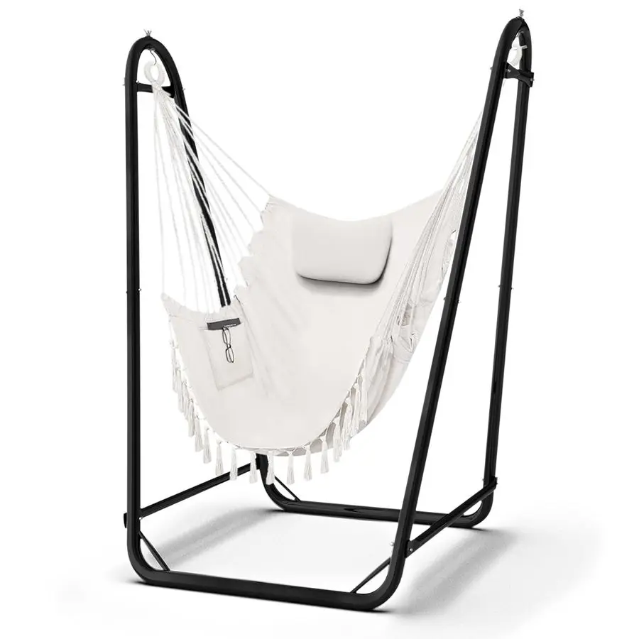 

Chair with Stand,HeavyDuty Hanging Chair with Stand, for Indoor Outdoor,Sturdy Swing Chair Stand Max Load 350 poundsHammock Cha