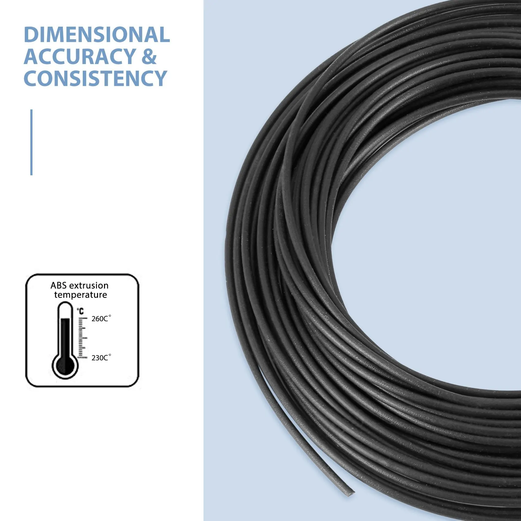 Filament pour stylo à gribouiller 3D, 10m ABS 1.75mm, noir