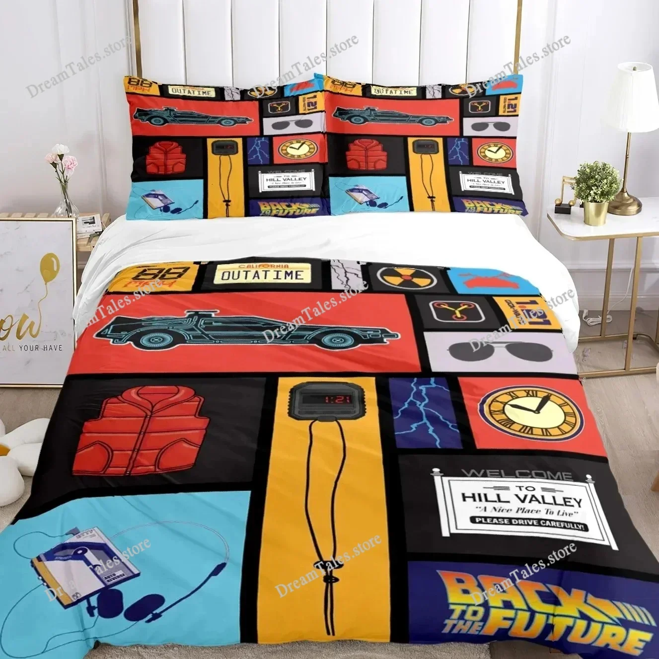 

3D Cute Kawaii Duvet Cover Back To The Future Canary Bedding Set Kid Covers Boy Bed Linen Setfor Teens Single Double Queen King