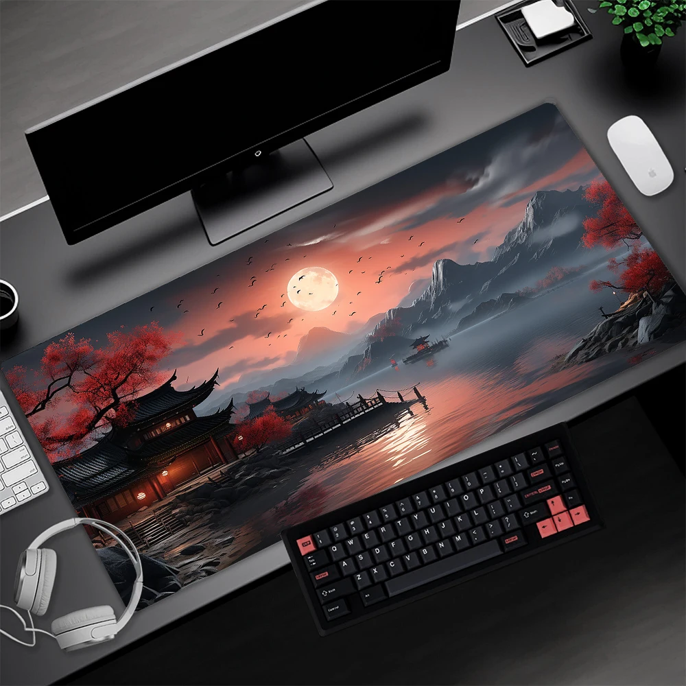 Japanese Mouse Pad 120cm Mouse Mat Landscapes 1000mm Gaming Mats Rubber Carpet 5mm Mousepad Xxl Notepads Desktop Accessories 550