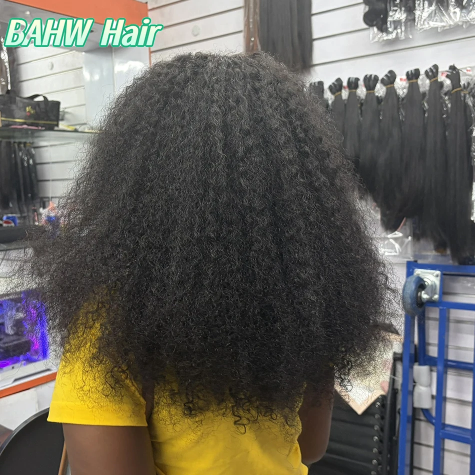 Brazilian High Quality Kinky Curly 100% Human Hair Wigs 5x5 HD Transparent Lace Frontal Closure Wig 300% Density Virgin Hair Wig
