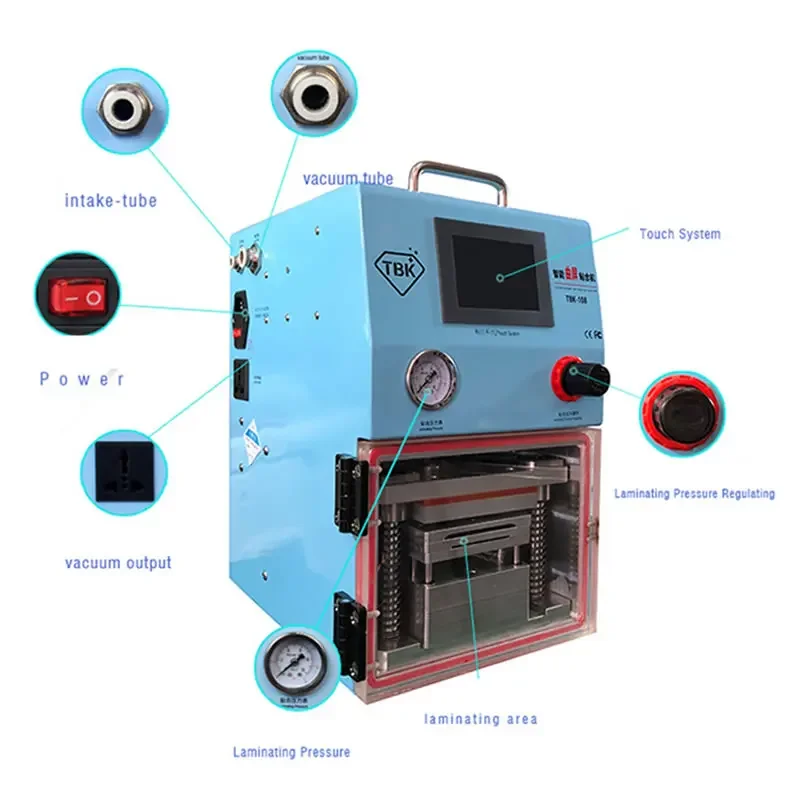 TBK-108 desktop 3 in 1 multi-functions Layer OCA laminating machine (OCA Glue,TP,LCD) with Mould for Samsung apple mobile repair