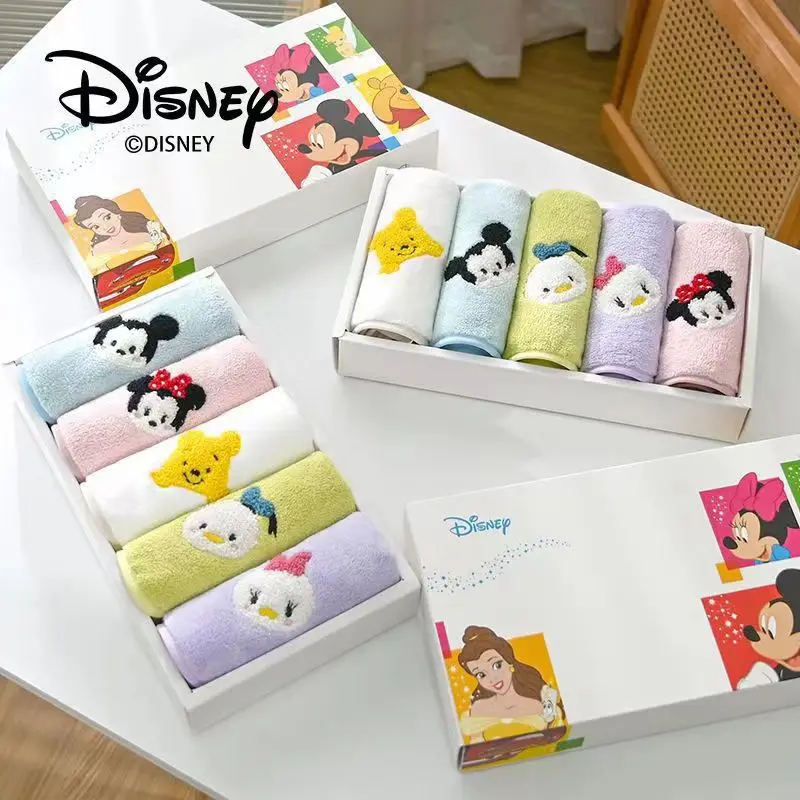 Disney Series Five Pack Children's Towels Are Soft Absorbent and Do Not Shed Hair Coral Fleece Face Wash Birthday Christmas Gift