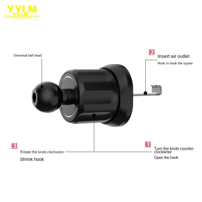 Car Phone Holder Car Air Vent Clip 17mm Ball Head for Magnetic Car Phone Holder Gravity Support Stand Mount Car Charger Bracket