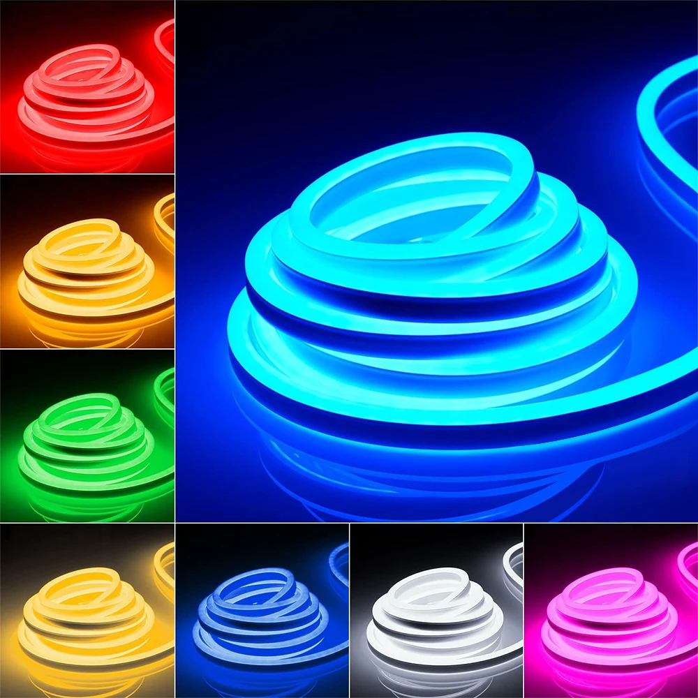 

Nexillum Led Neon Strip Light Outdoor,Flexible Tape Silicon Tube Bar Waterproof DIY Sign Rope Lamp for Shop Bedroom Party