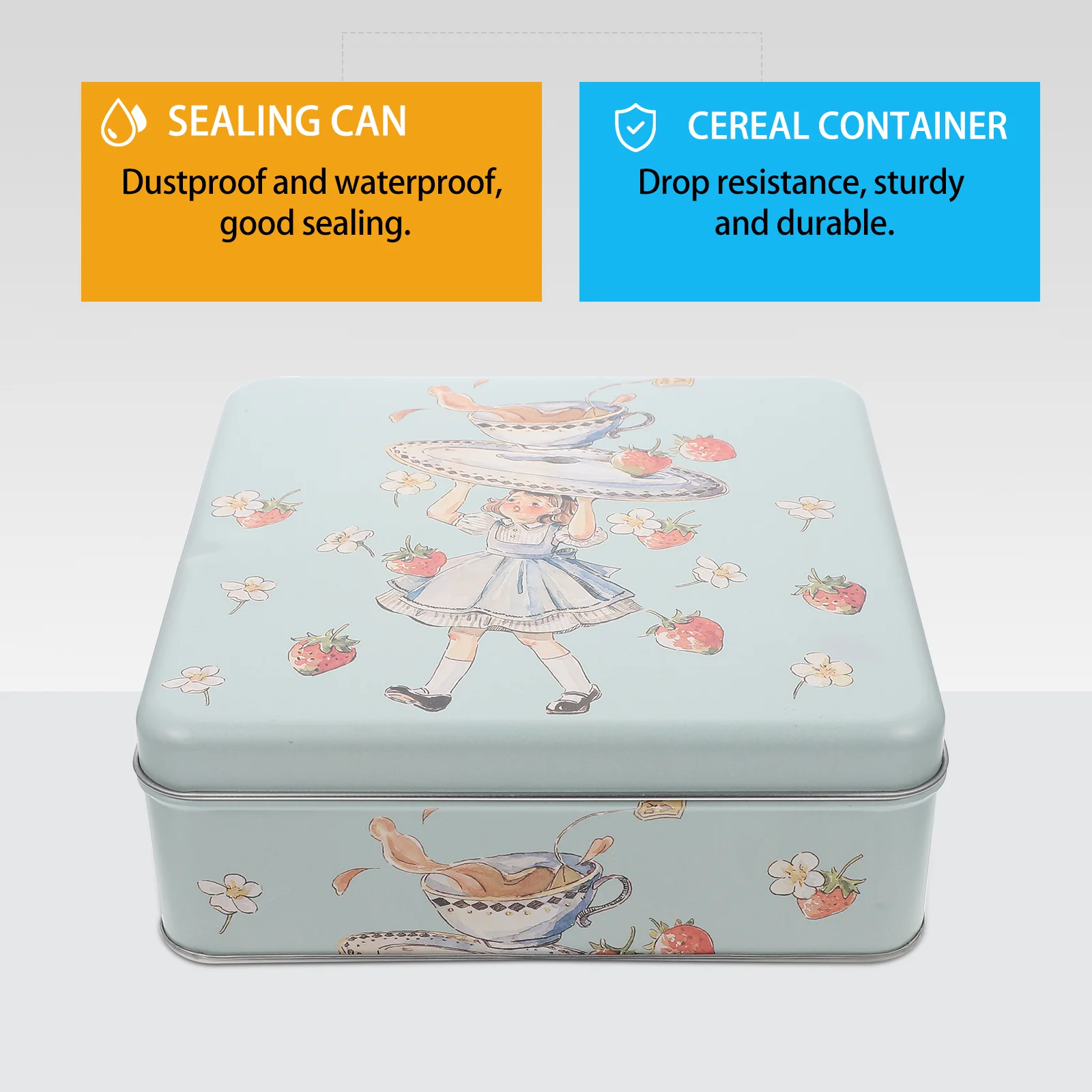 Box Cookie Tins Tin Storage Candy Metal Square Lids Case Boxes Containers Decorative Container Tinplate Gift Biscuit Tea Empty