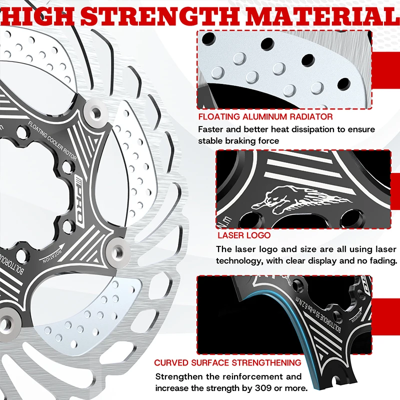 IIIPROバイクフローティングローター140mm自転車ブレーキディスク160mm 180mm 203mm放熱ロードマウンテンバイクディスクブレーキローター