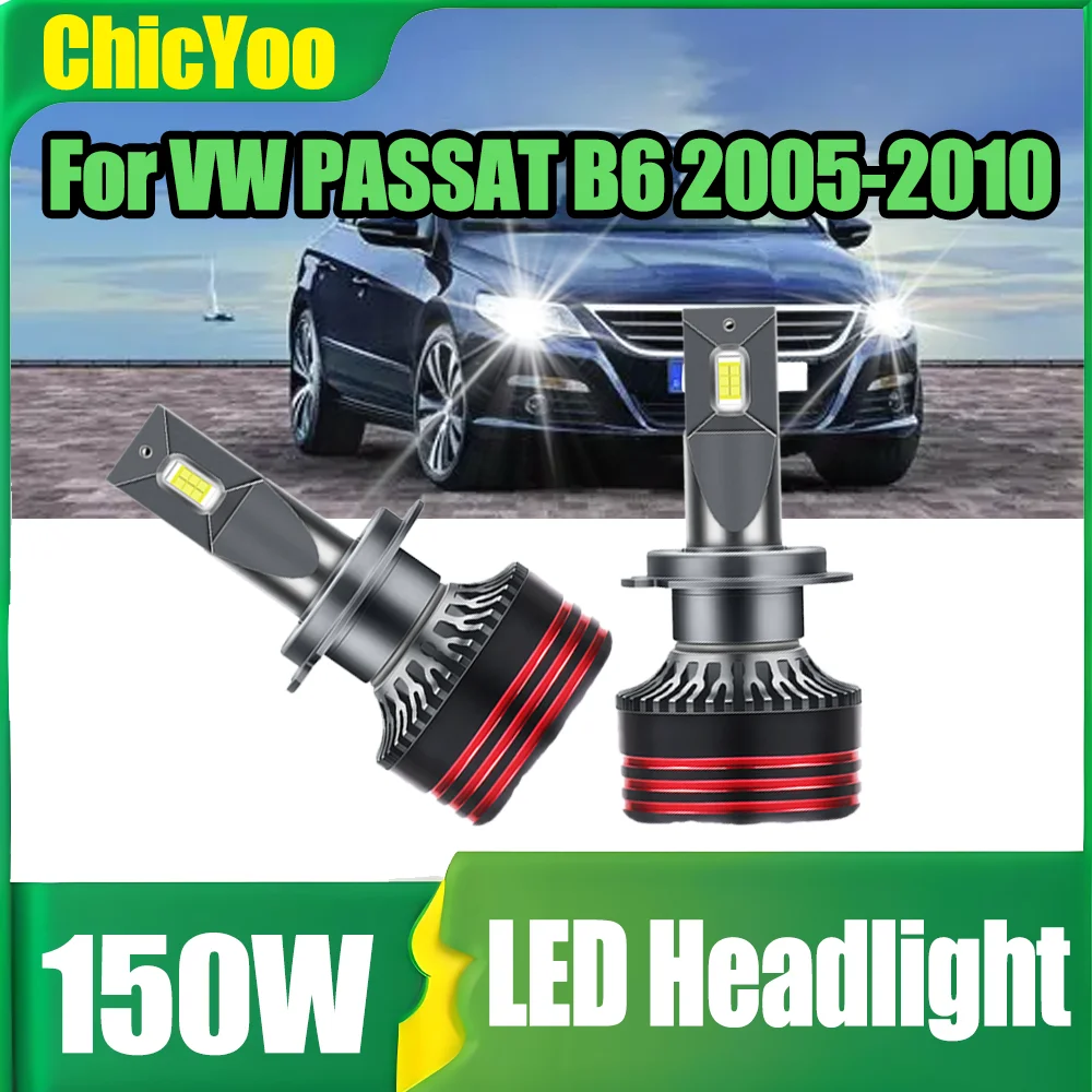 

H7 светодиодные автомобильные фары, авто фары 150 Вт 30000LM 6000K, белые Plug and Play 12 В для VW PASSAT B6 2005 2006 2007 2008 2009 2010