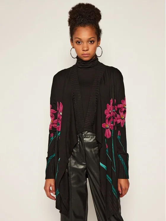 

Spani Sle Floral Print awl Cardigan Knitted Sweater Women's Commute Ethnic Sle Long Sve V-Ne Thin Cardigan