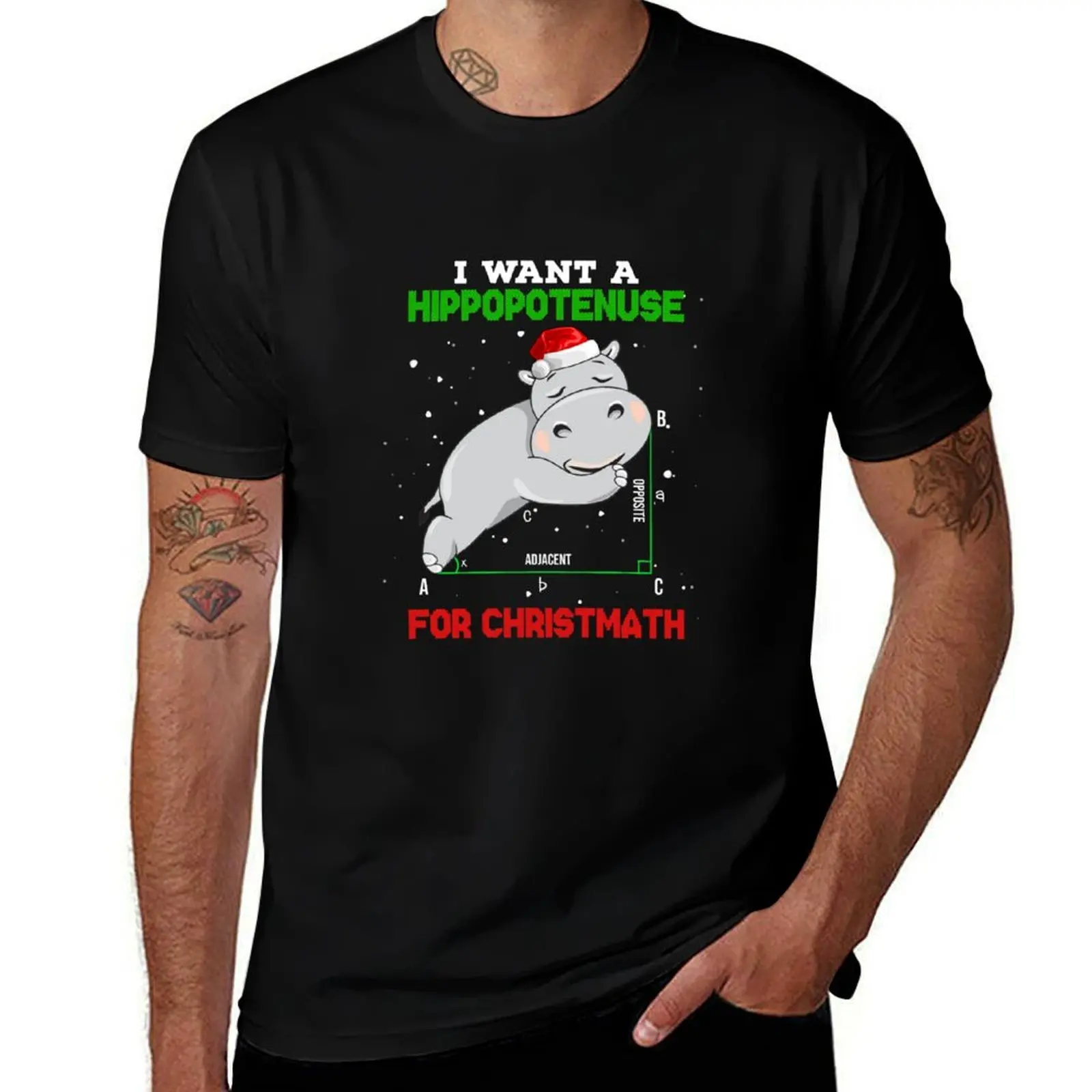 

Math Christmas Pajama I Want A Hippopotenuse For Christmath T-Shirt t shirts for man slim fit graphic t shirts for man T-Shirt