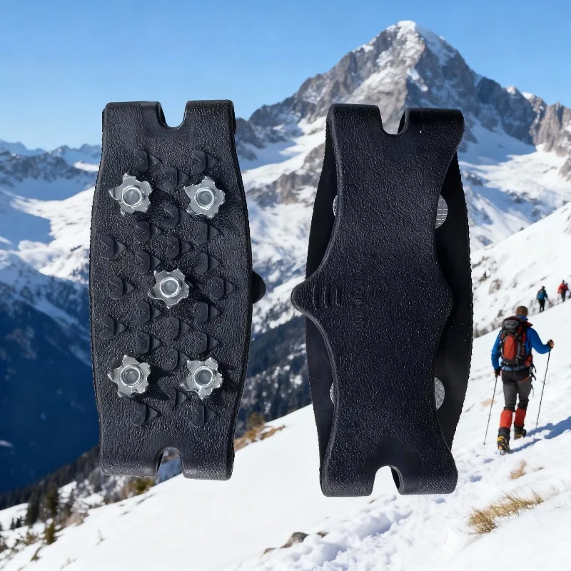 4/8 Pairs Non-Slip Shoe Spikes for Mountaineering Shoes Skiing Anti-Slip Ice Crampons For Outdoor
