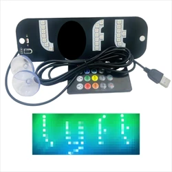 Car LED Light Sign with USB Interface, 10 Colors Changed Lights Switch for Easy Nighttime Passenger Location, with Suction Cups