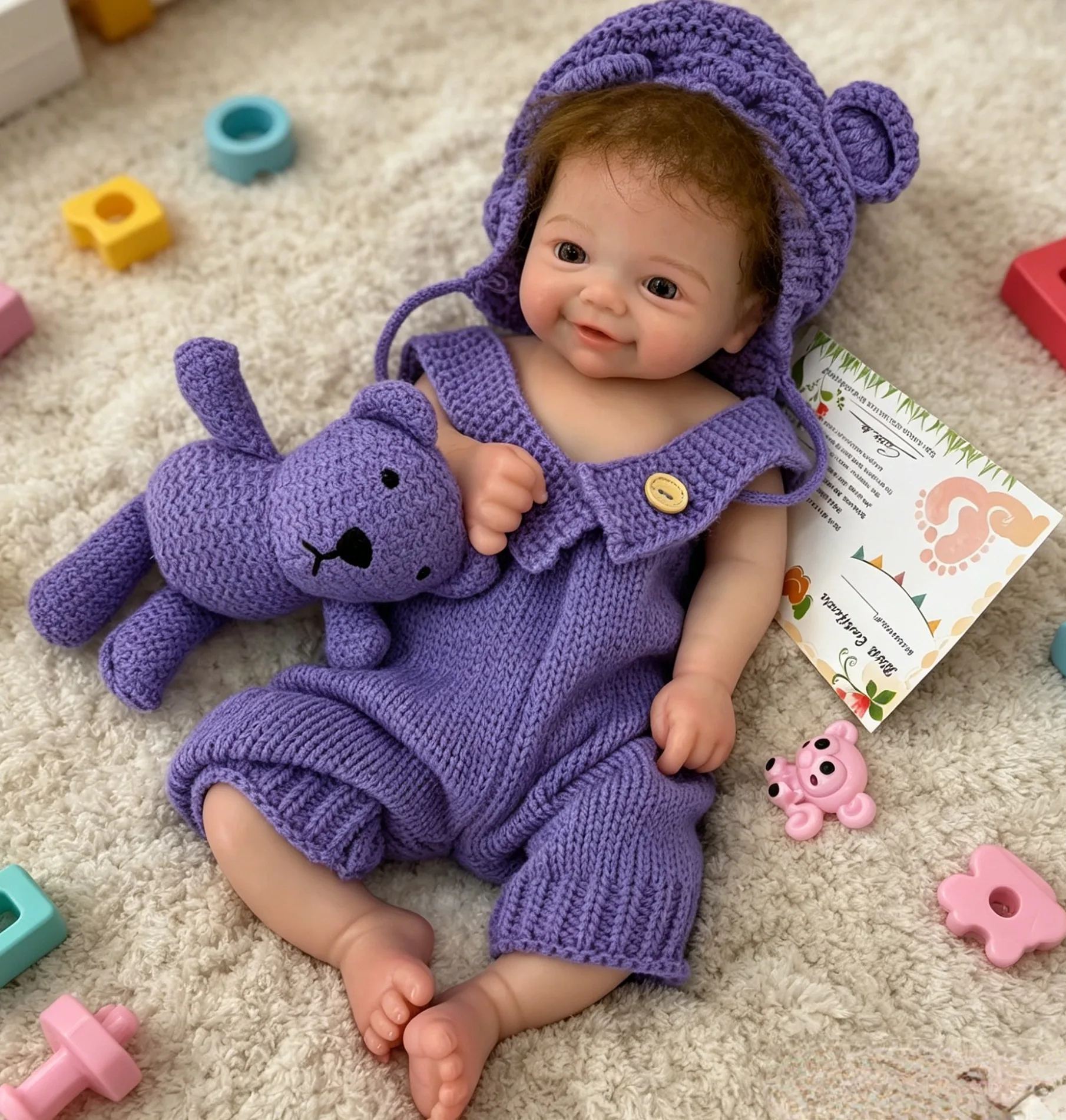 17 Inch Open Mouth Handmade Silicone Reborn Baby Girl Vivienne, Kids Birthday Gift