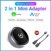 Wired to Wireless Carplay Adapter for iPhone Android Auto 2 in1  AI Box Dual WIFI USB Connection For Volvo Benz Mg Kia Chery VW